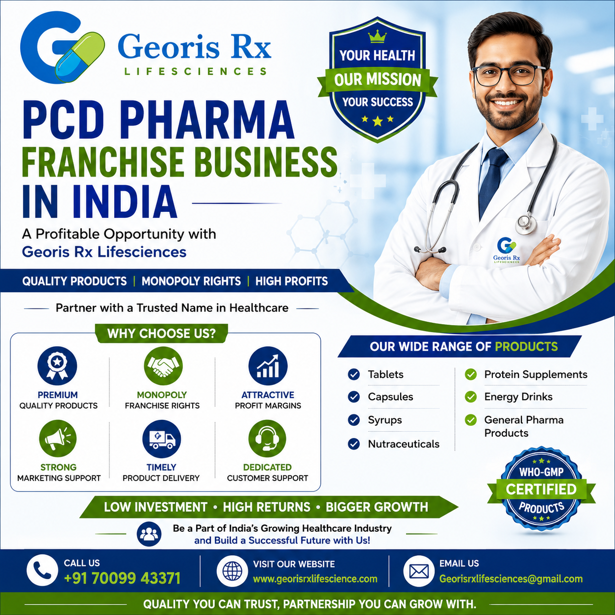 PCD Pharma Franchise Business in India | Georis Rx Lifesciences