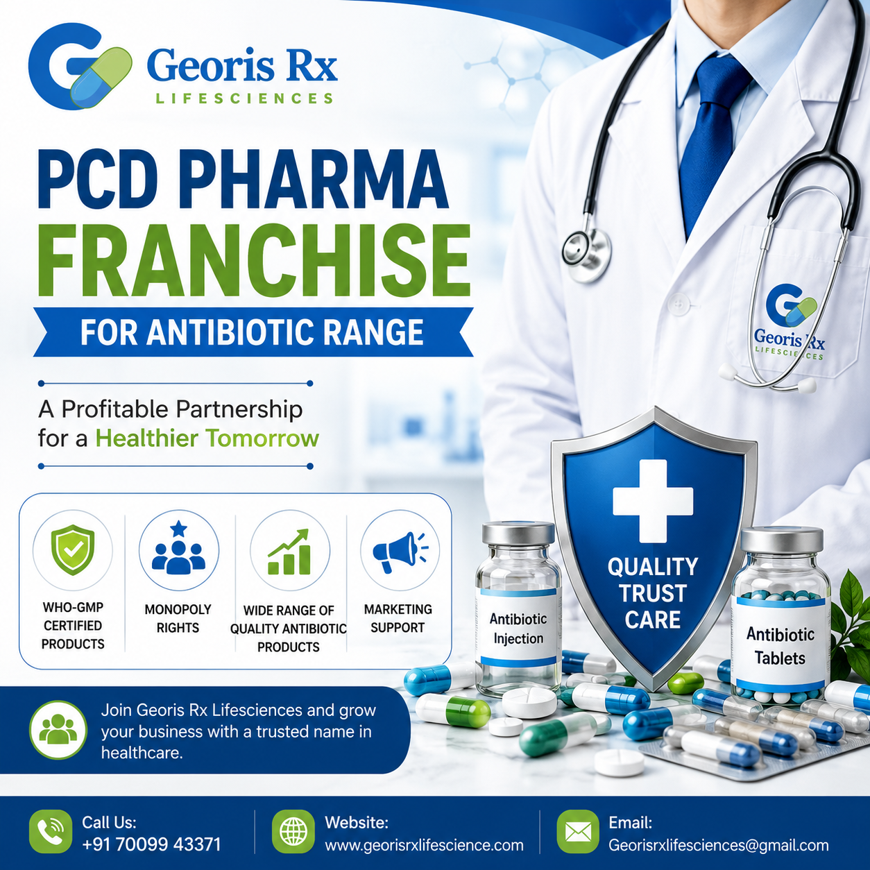 PCD Pharma Franchise for Antibiotic Range Georis Rx Lifesciences